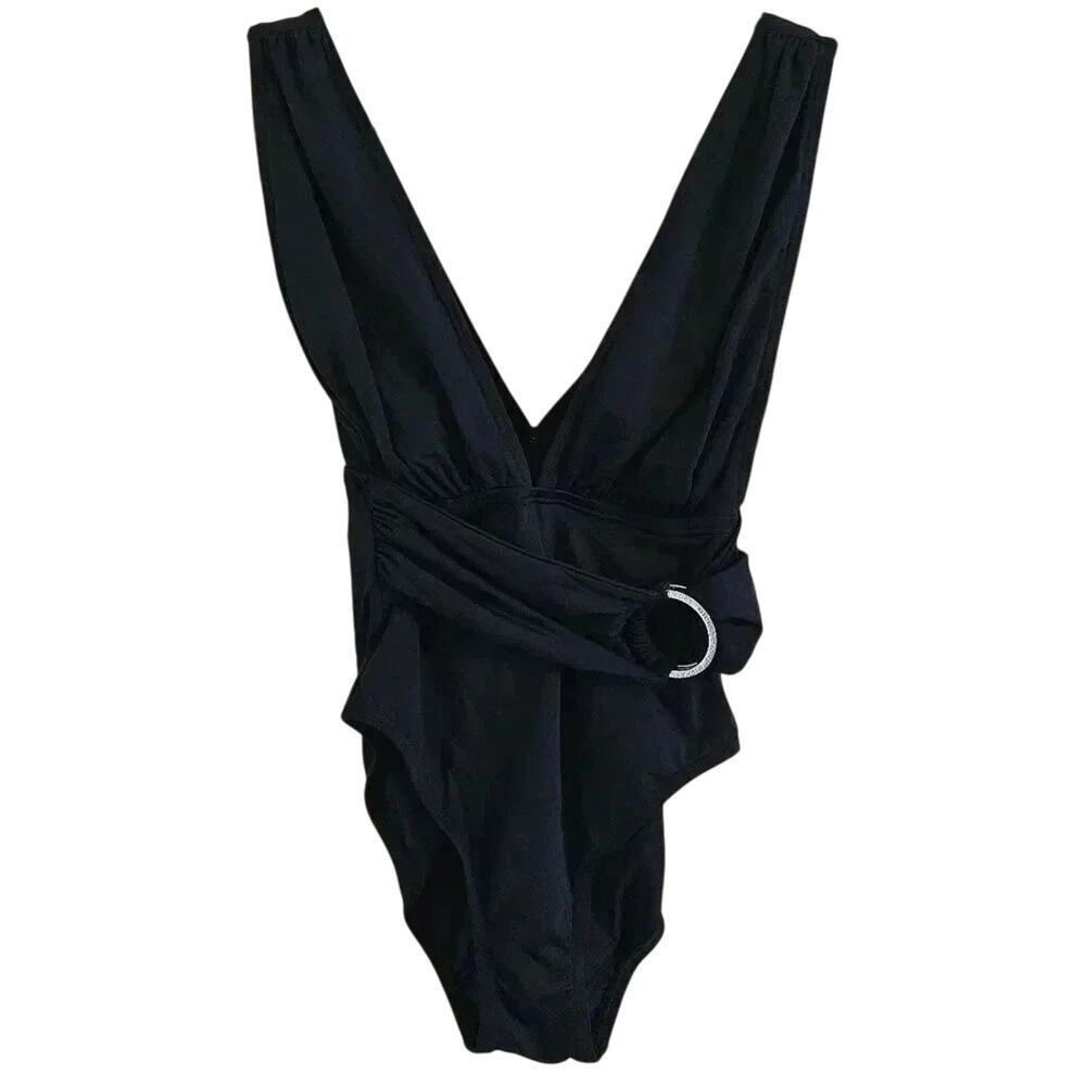 Michael Kors Plunge Wrap Front Bathing Suit